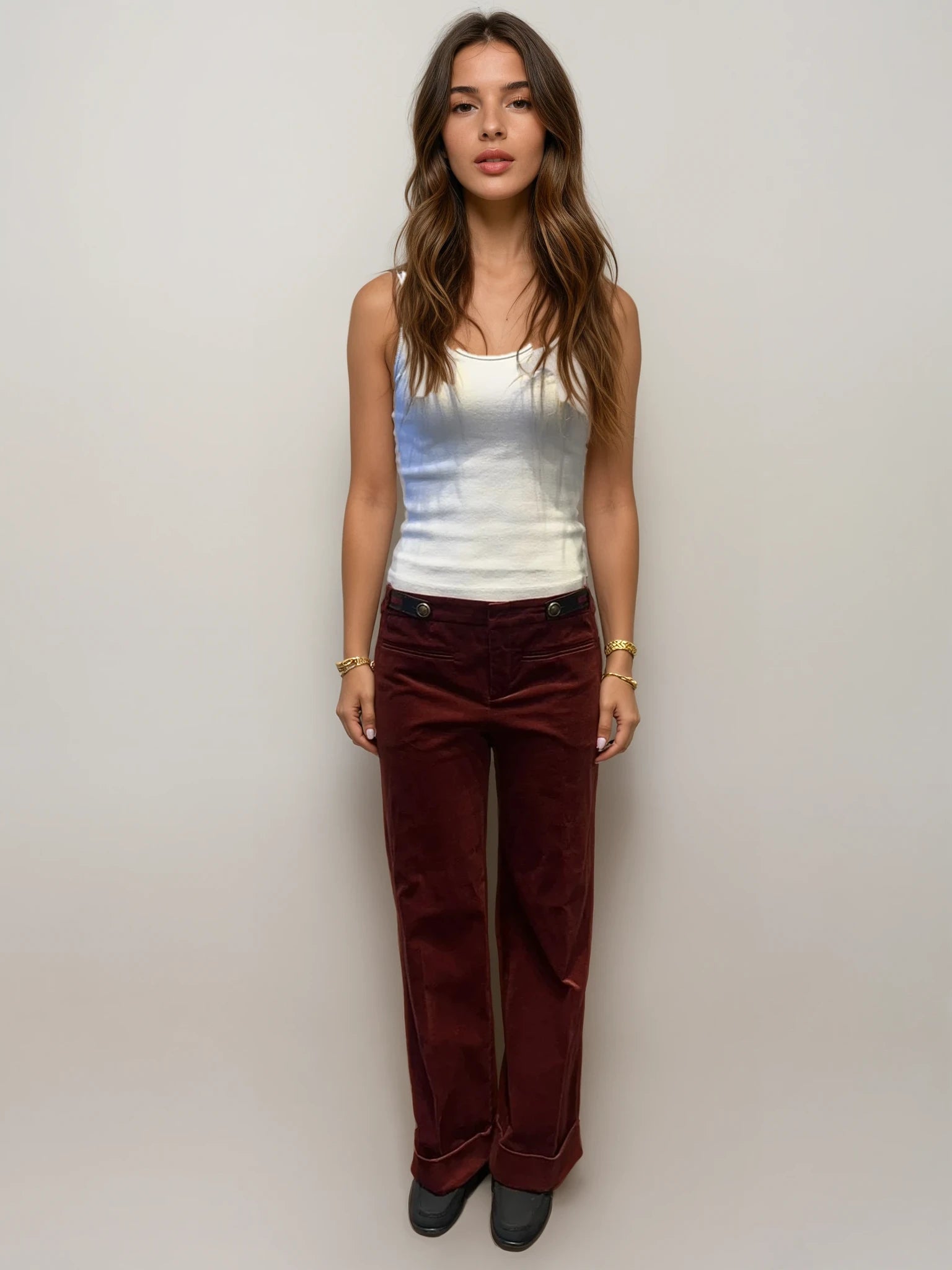 Gucci Burgundy Velvet Pants