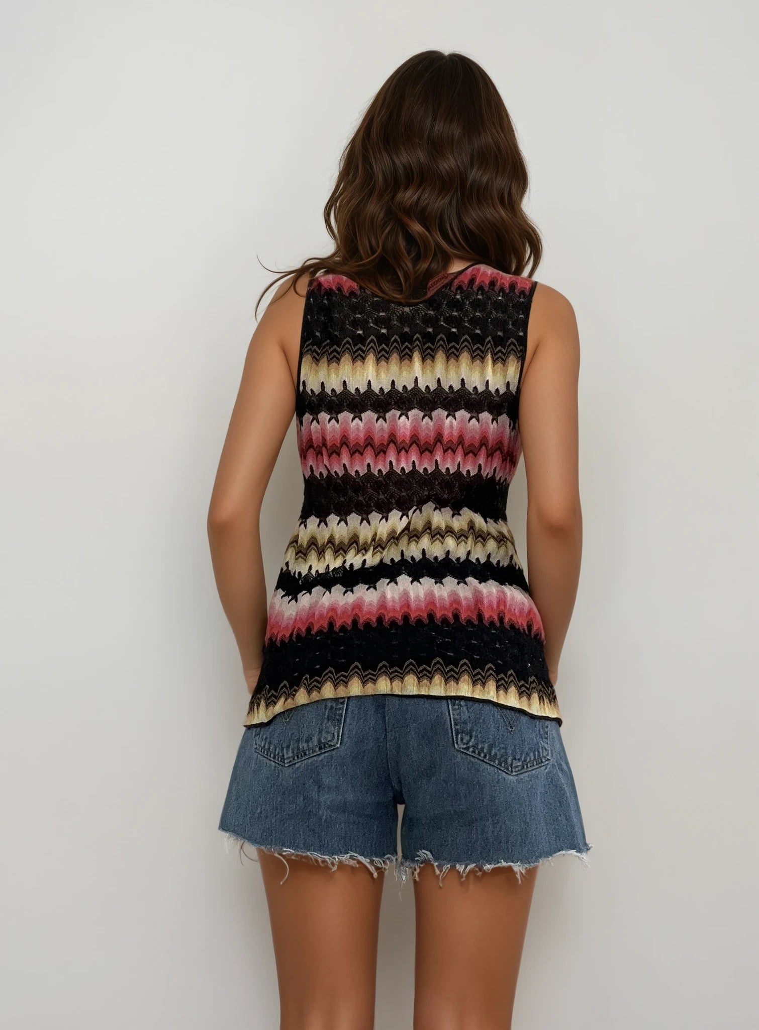 Missoni Pink and YellowStriped Tank