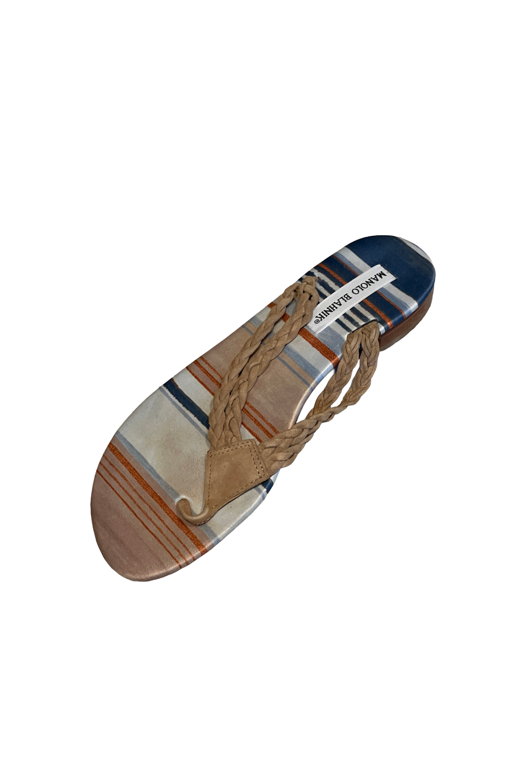 Manolo Blahnik Tan Suede Flip Flops