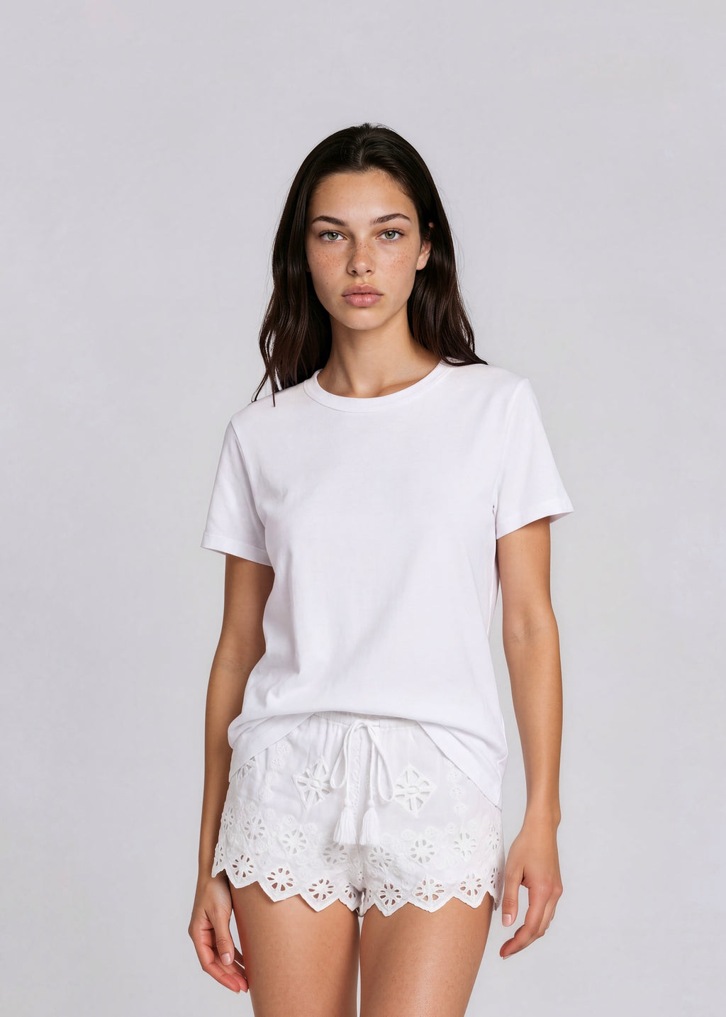 White Crochet Shorts