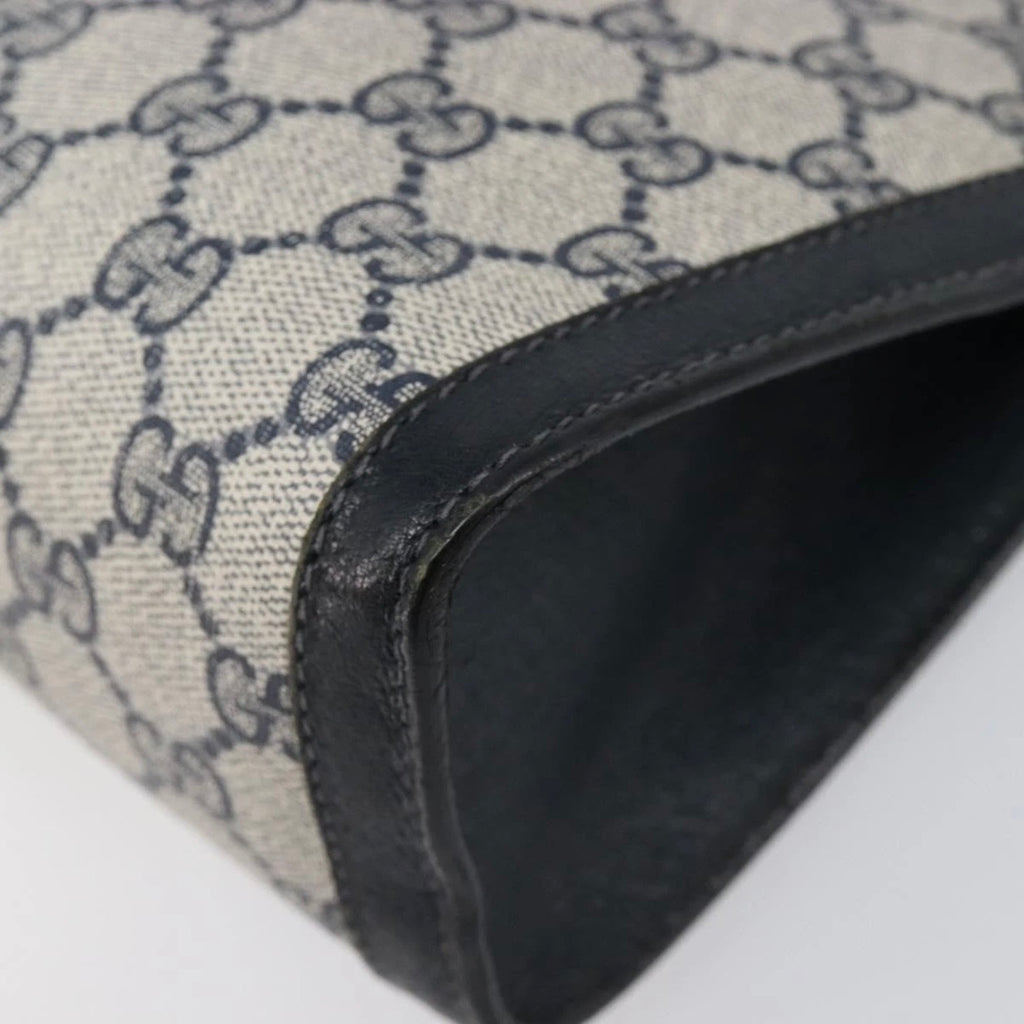 Gucci Navy Monogram Sherry Line Clutch