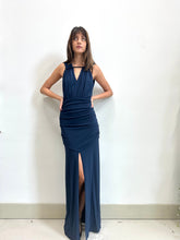 Load image into Gallery viewer, Yigal Azrouel Backless Navy Gown
