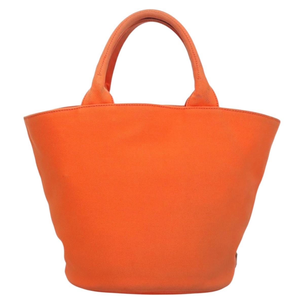 Prada Orange Canvas Tote