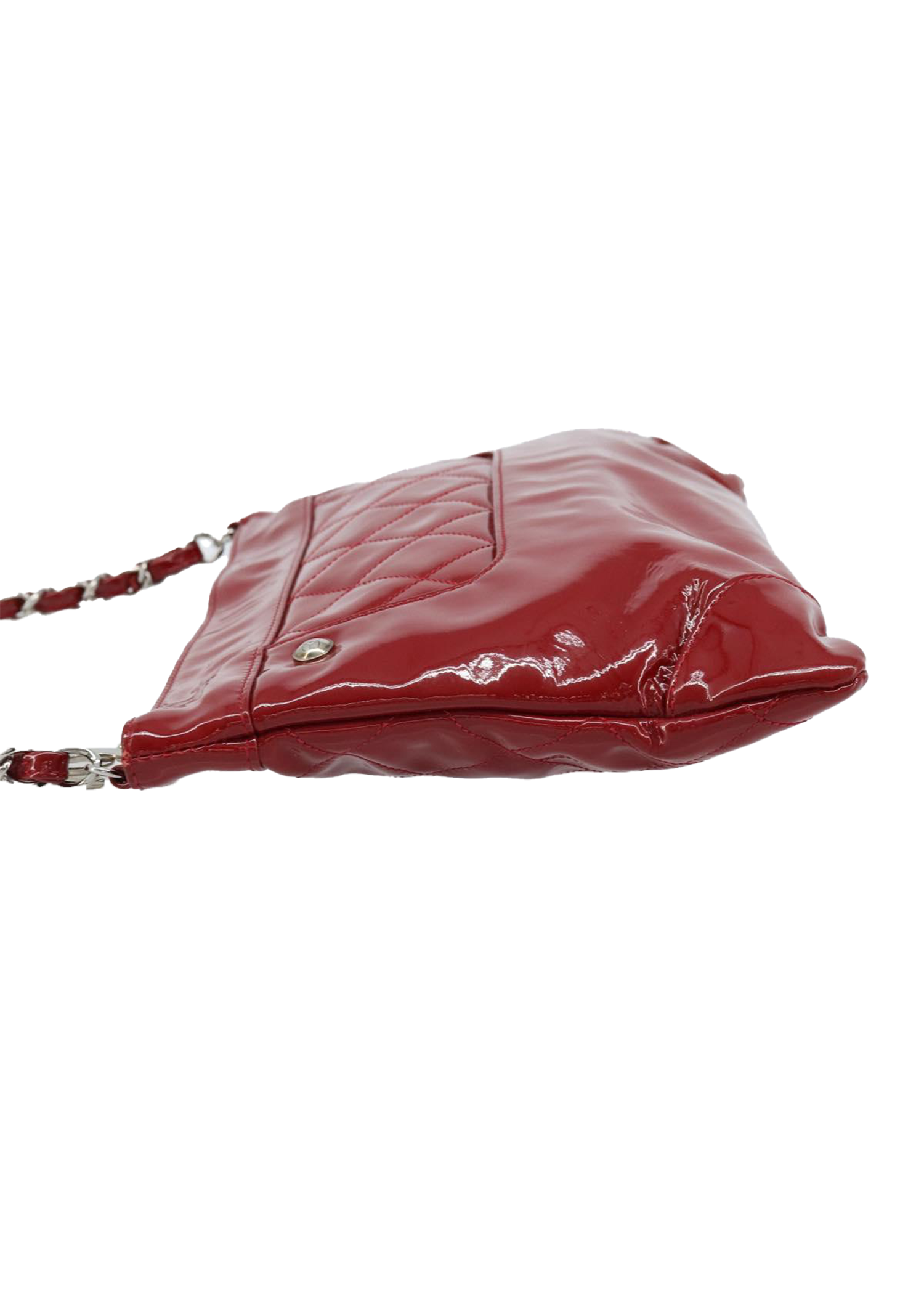 Chanel Quilted Red Patent Shoulder Bag