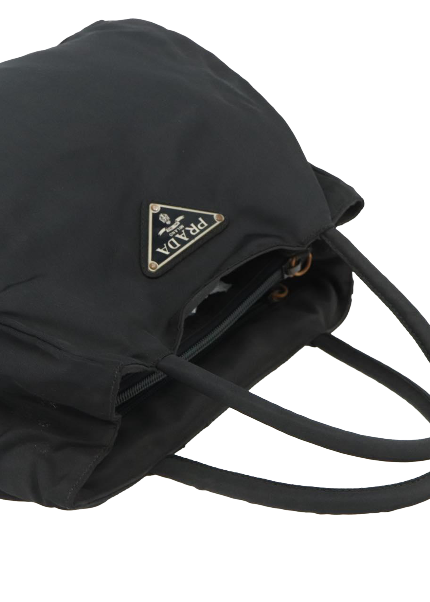 Prada Black Nylon Rounded Mini Tote