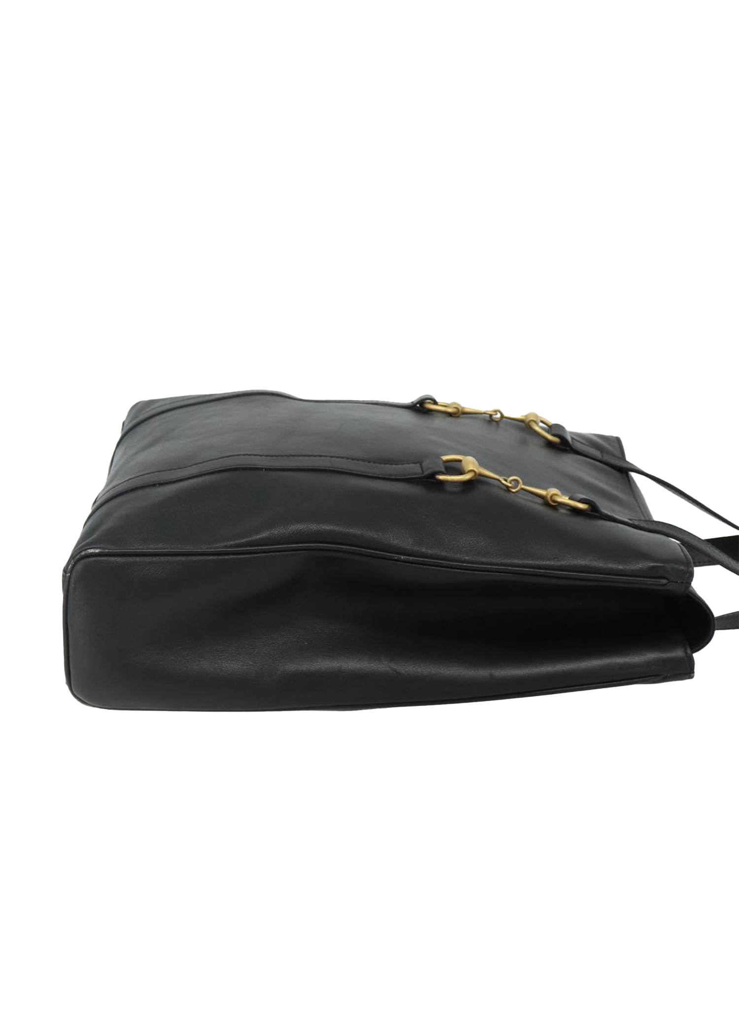 Gucci Black Leather Horsebit Tote