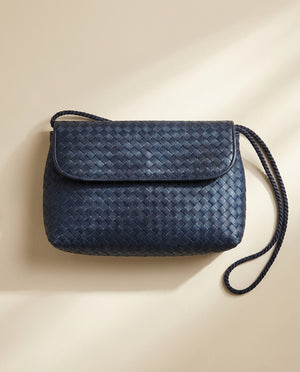 Bottega Veneta Intrecciato Navy Crossbody