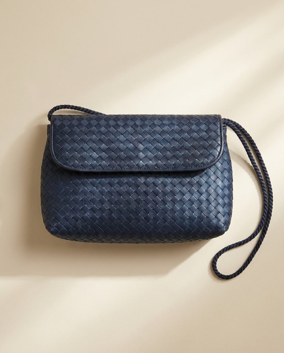 Bottega Veneta Intrecciato Navy Crossbody
