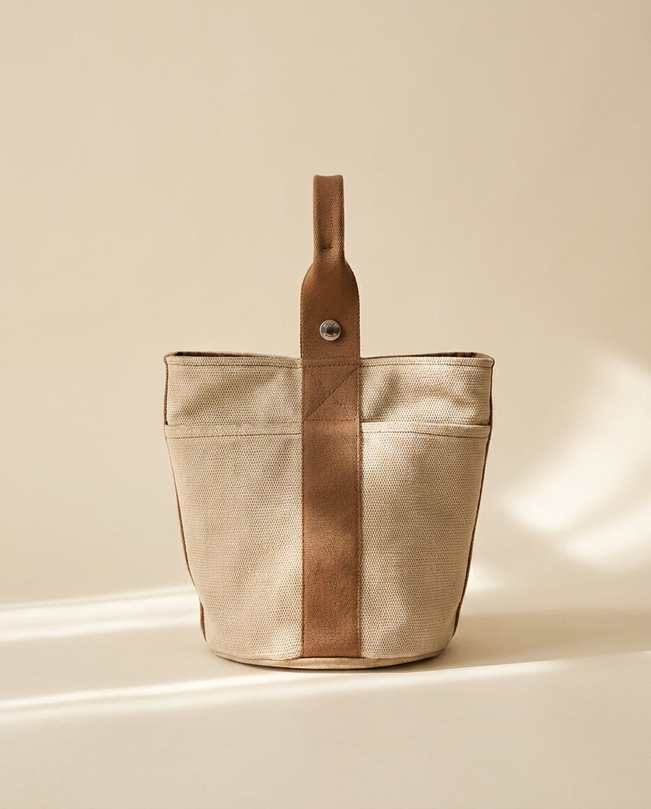 Hermès Beige Canvas Handbag