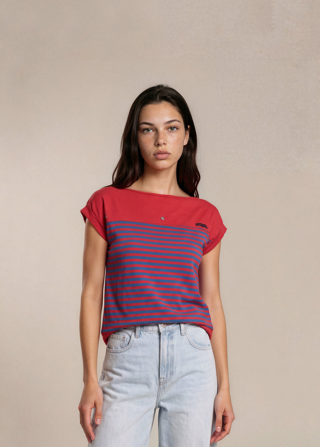 YSL Red and Purple Striped Tee