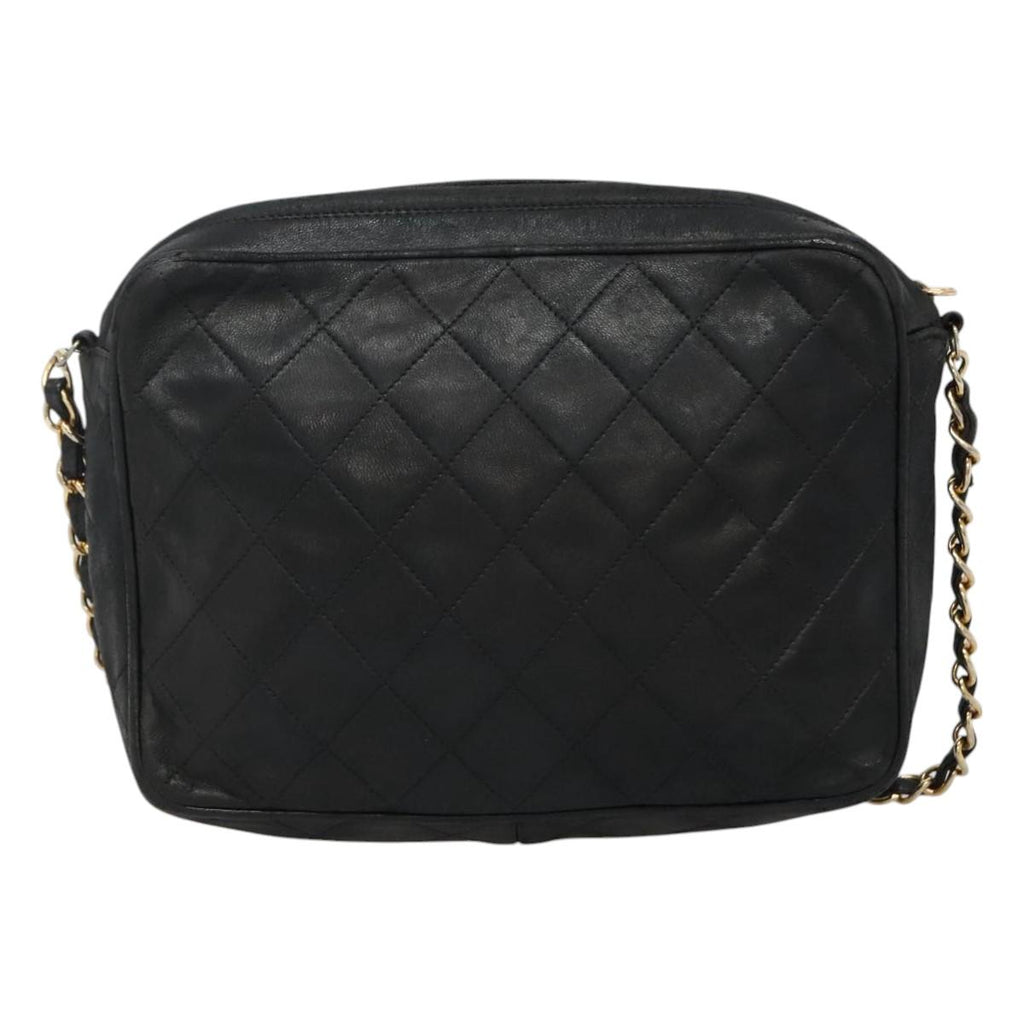 Chanel Black Leather Quilted Crossbody