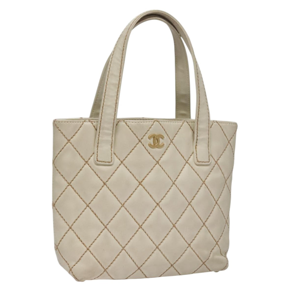Chanel White Quilted Tote