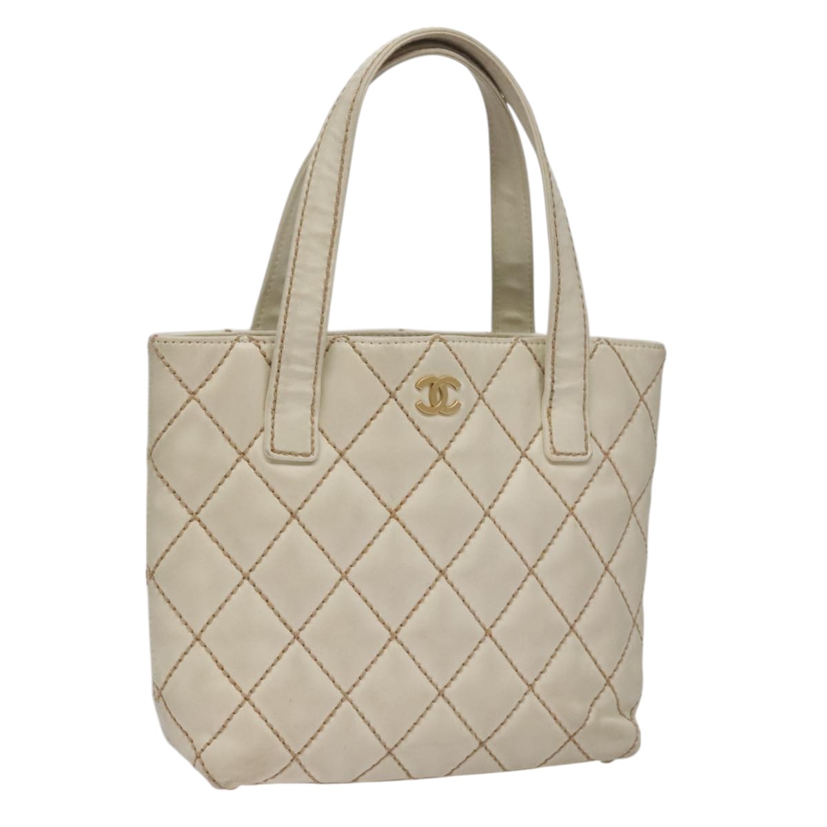 Chanel White Quilted Tote