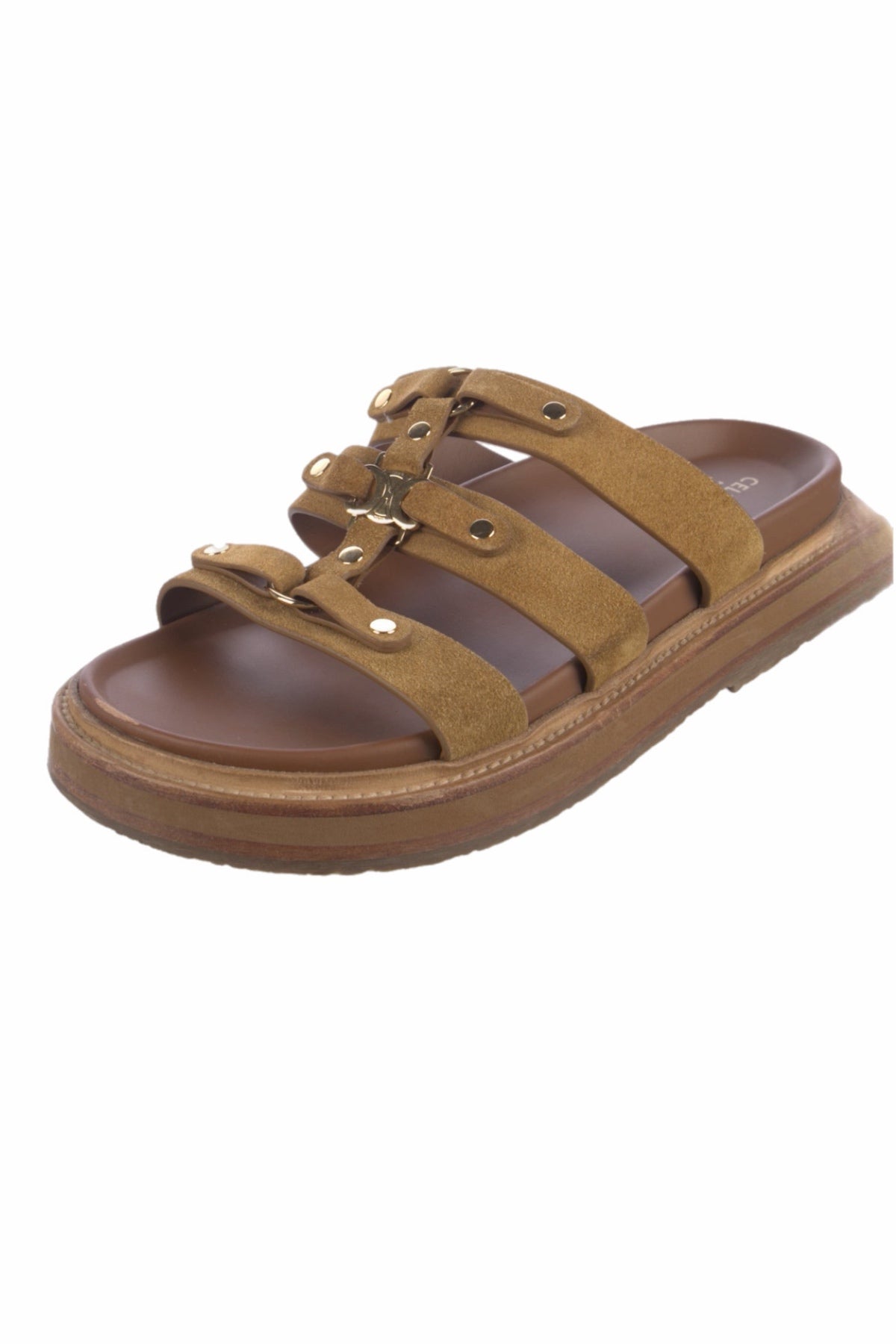 Celine Green Suede And Leather Sandals