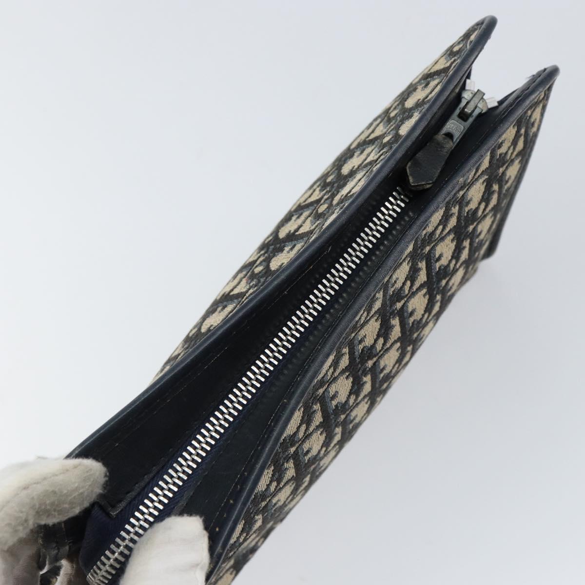 Dior Navy Monogram Zip Clutch