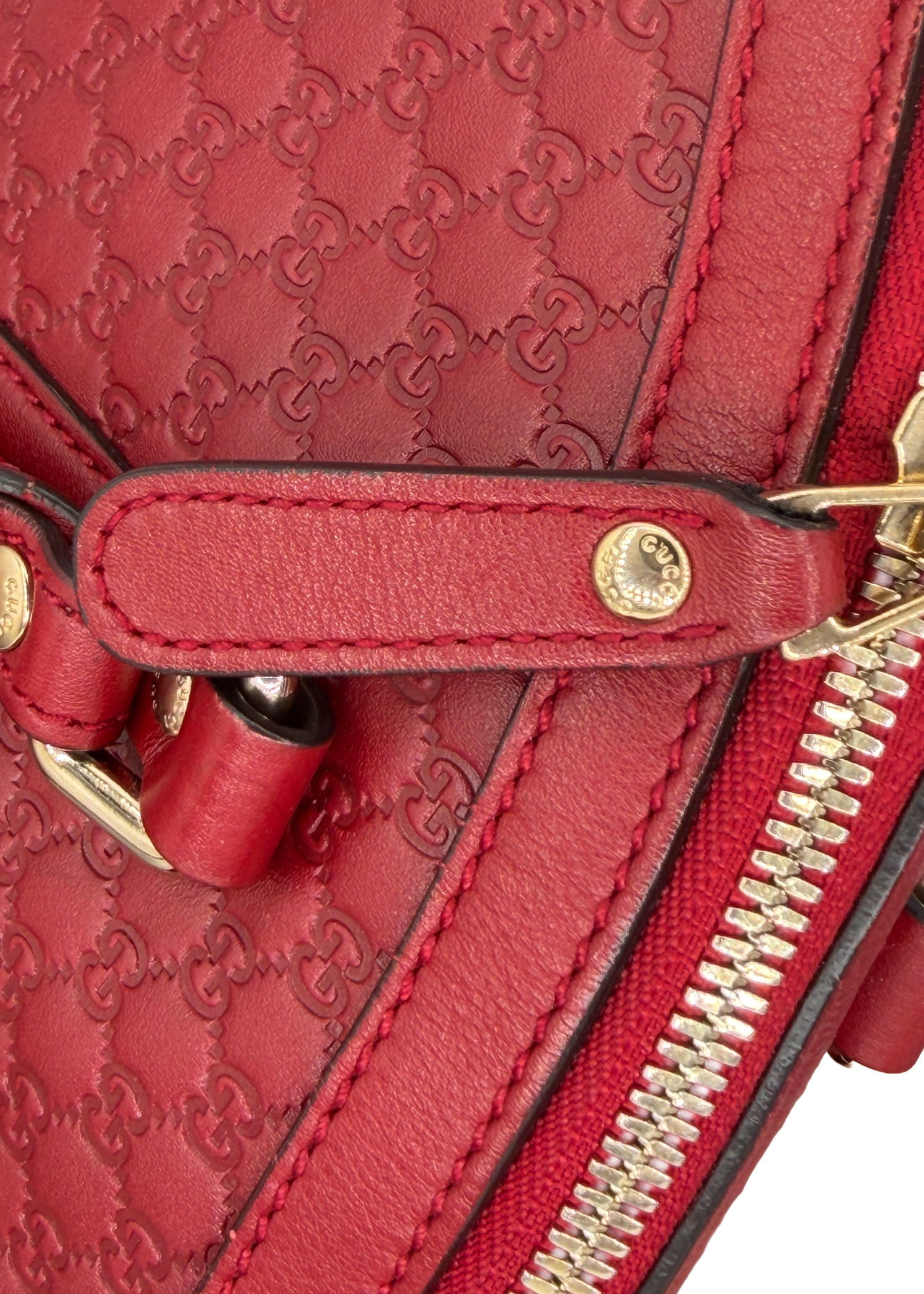 Gucci Monogram Red Leather Handbag