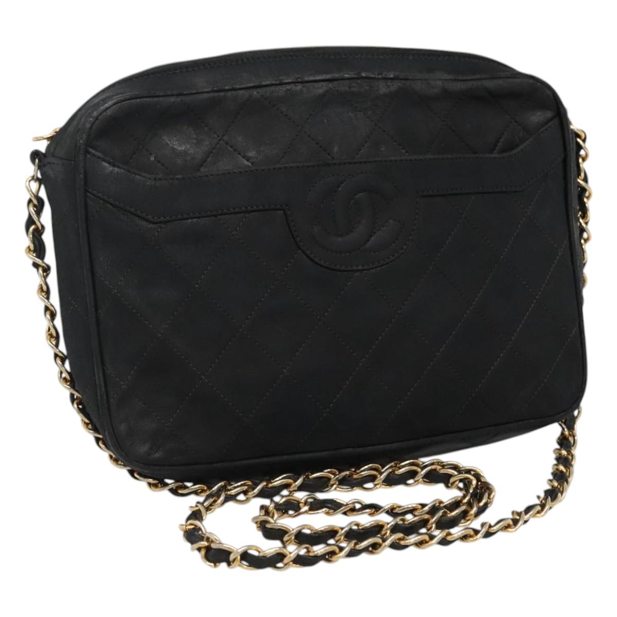 Chanel Black Leather Quilted Crossbody