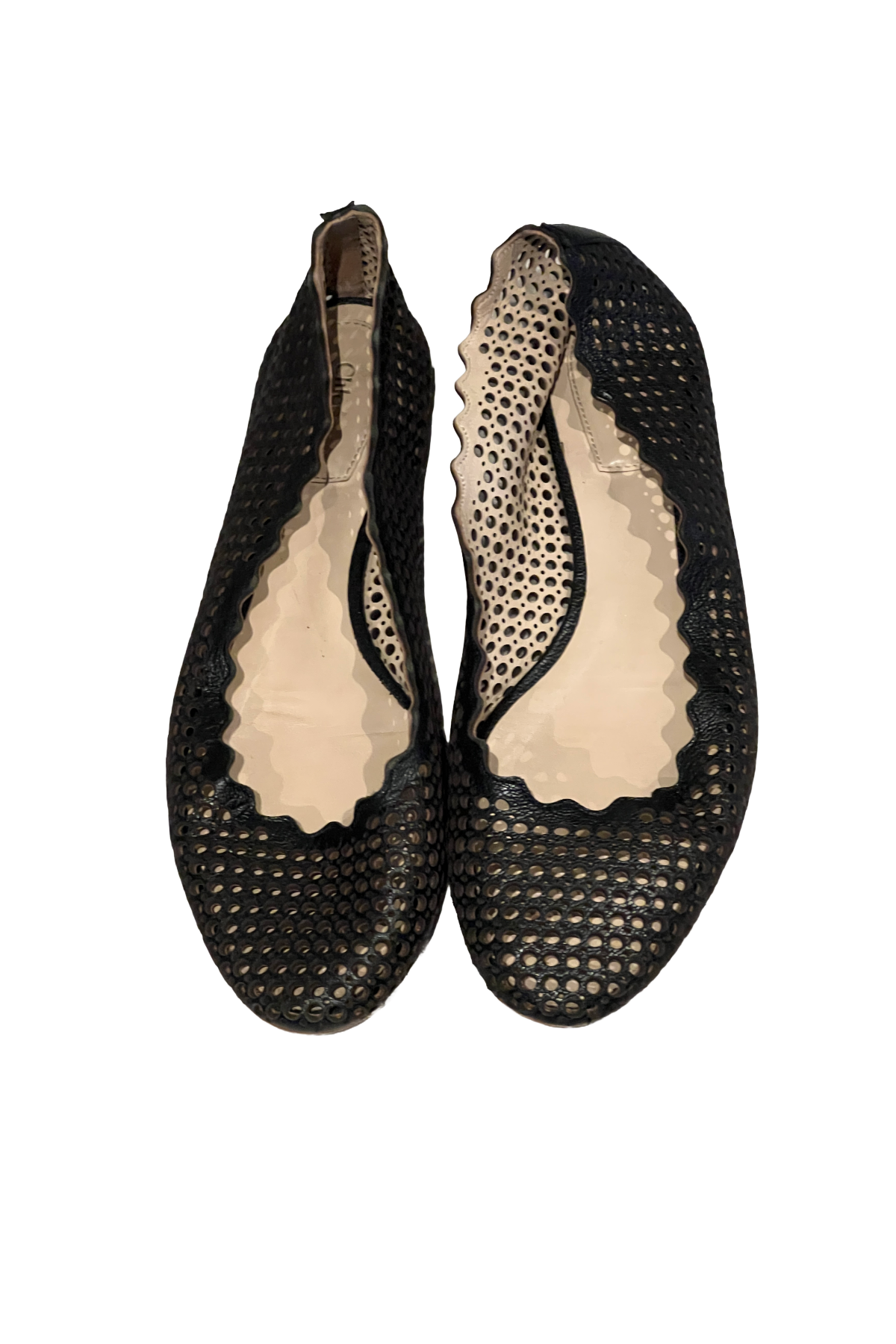 Chloe Black Perforated Flats
