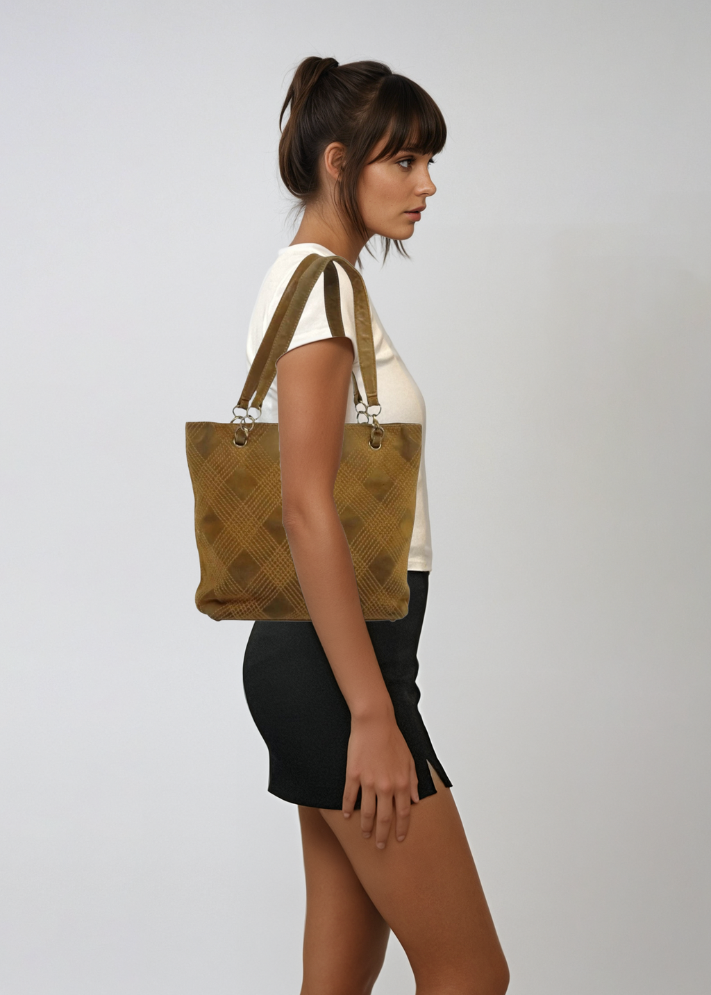 Chanel Tan Suede Tote