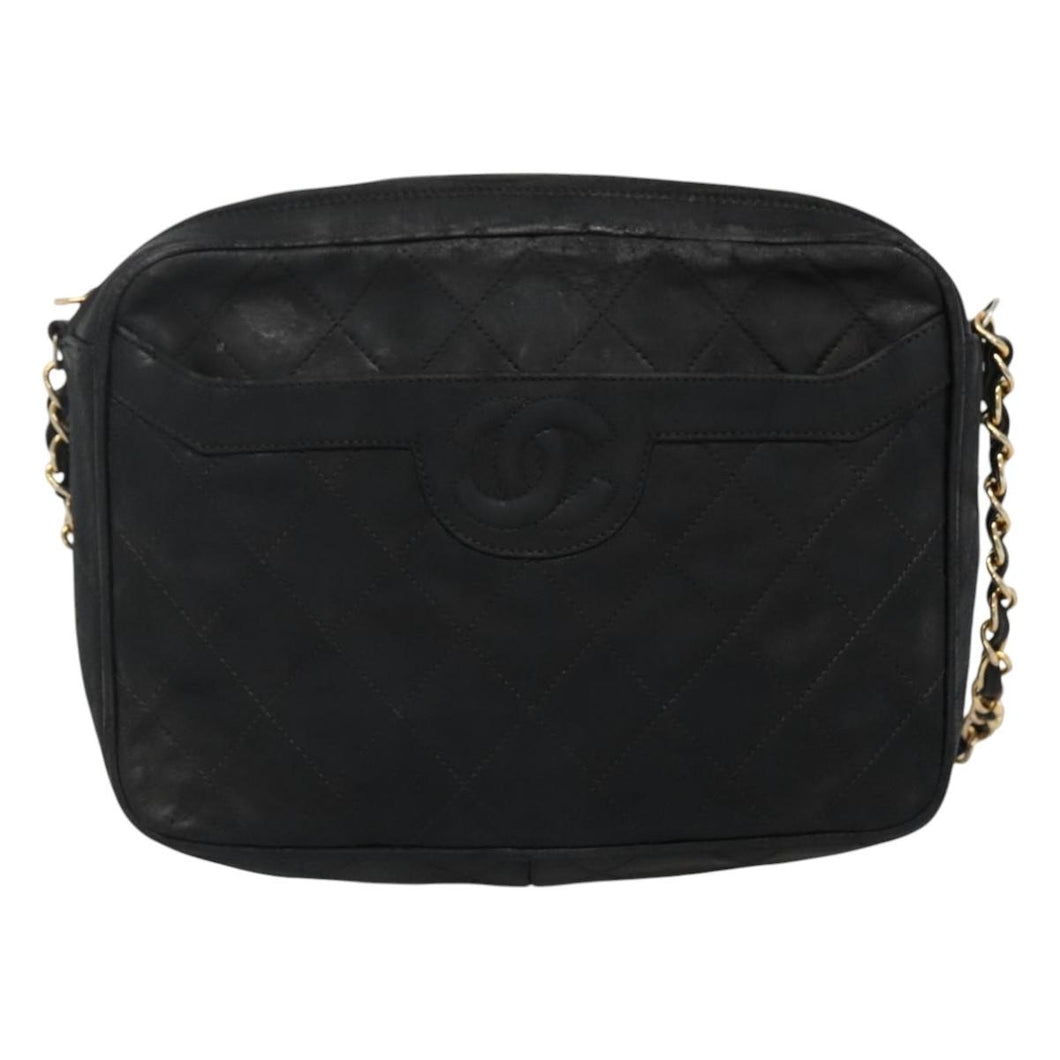 Chanel Black Leather Quilted Crossbody