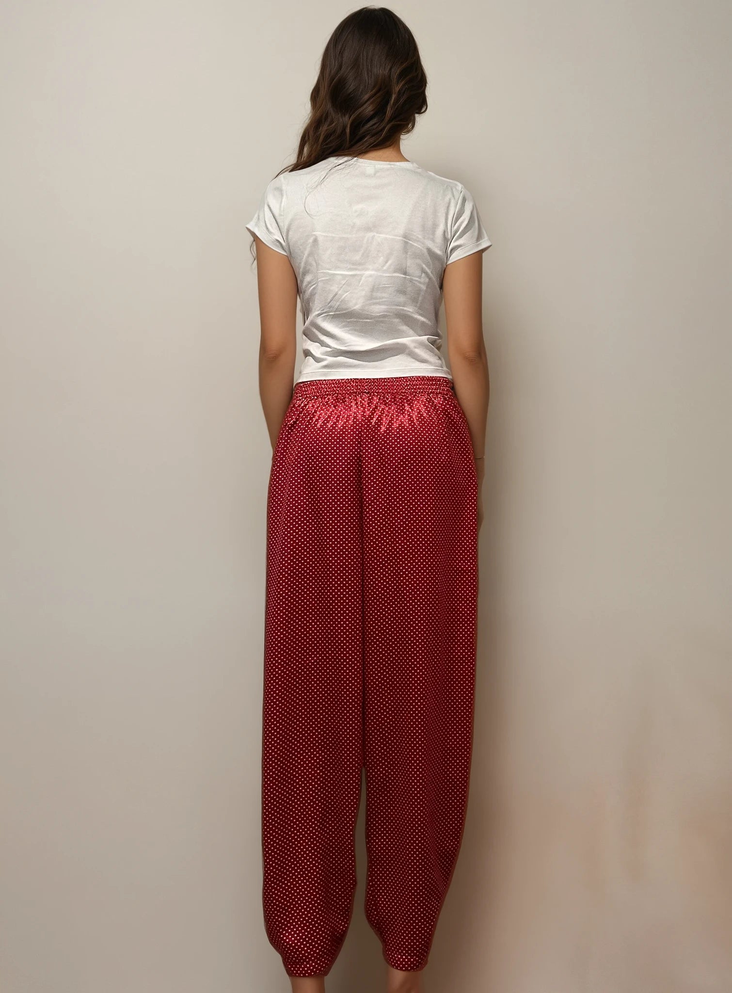 Dior Red and White Polka Dot Pants