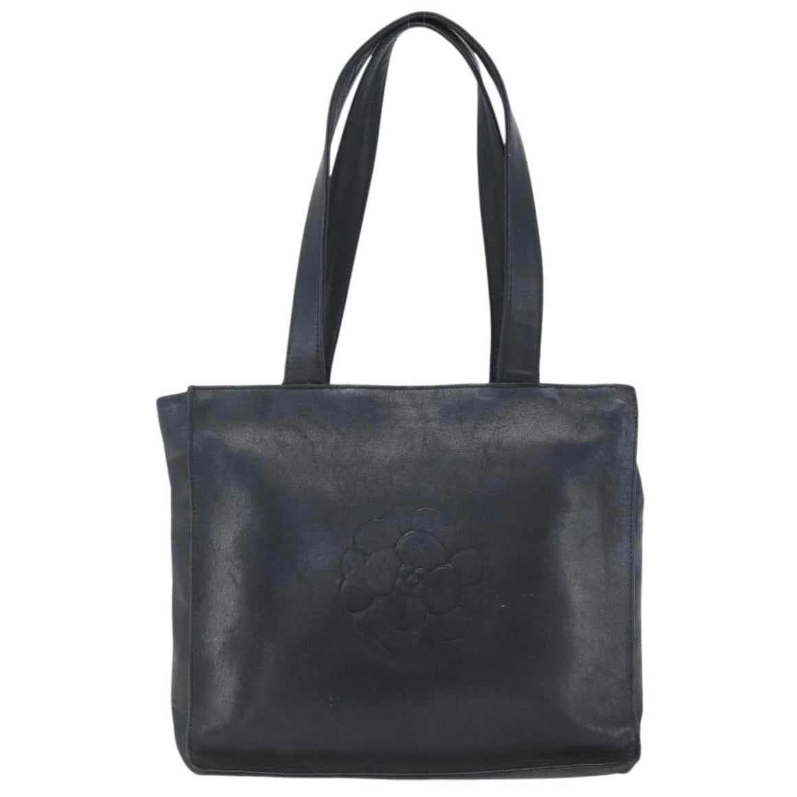 Chanel Black Leather Camelia Tote