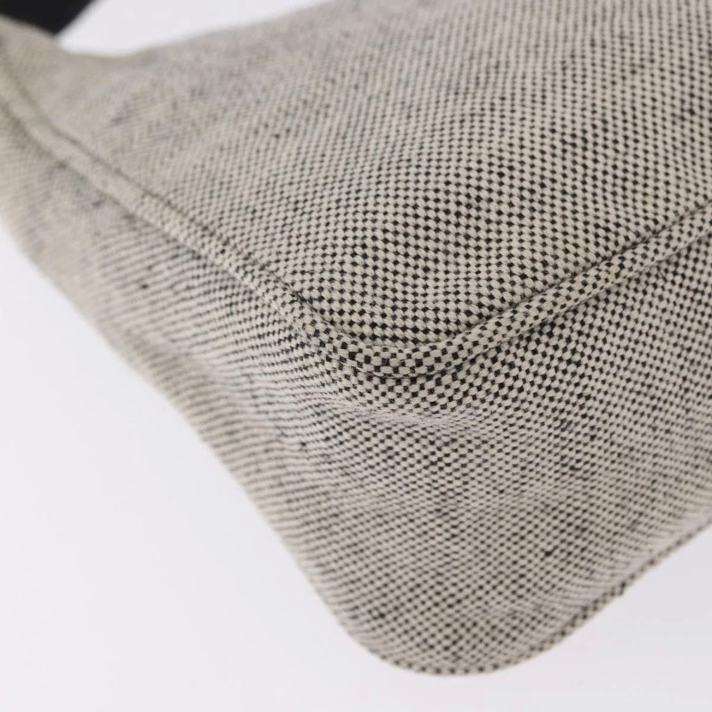 Prada Light Grey Canvas Shoulder Bag