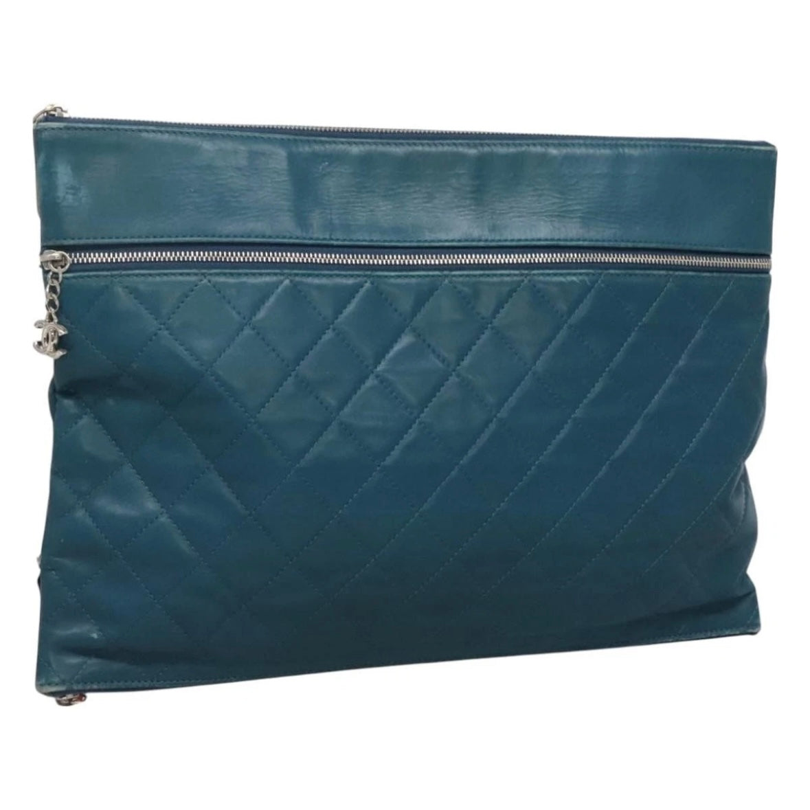 Chanel Blue Leather Clutch