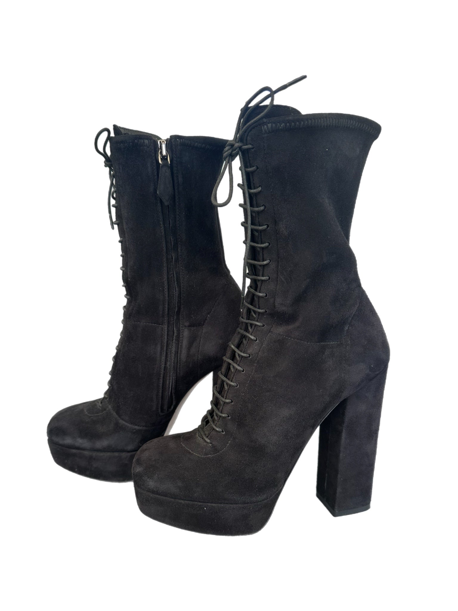 Miu Miu Suede Lace Booties