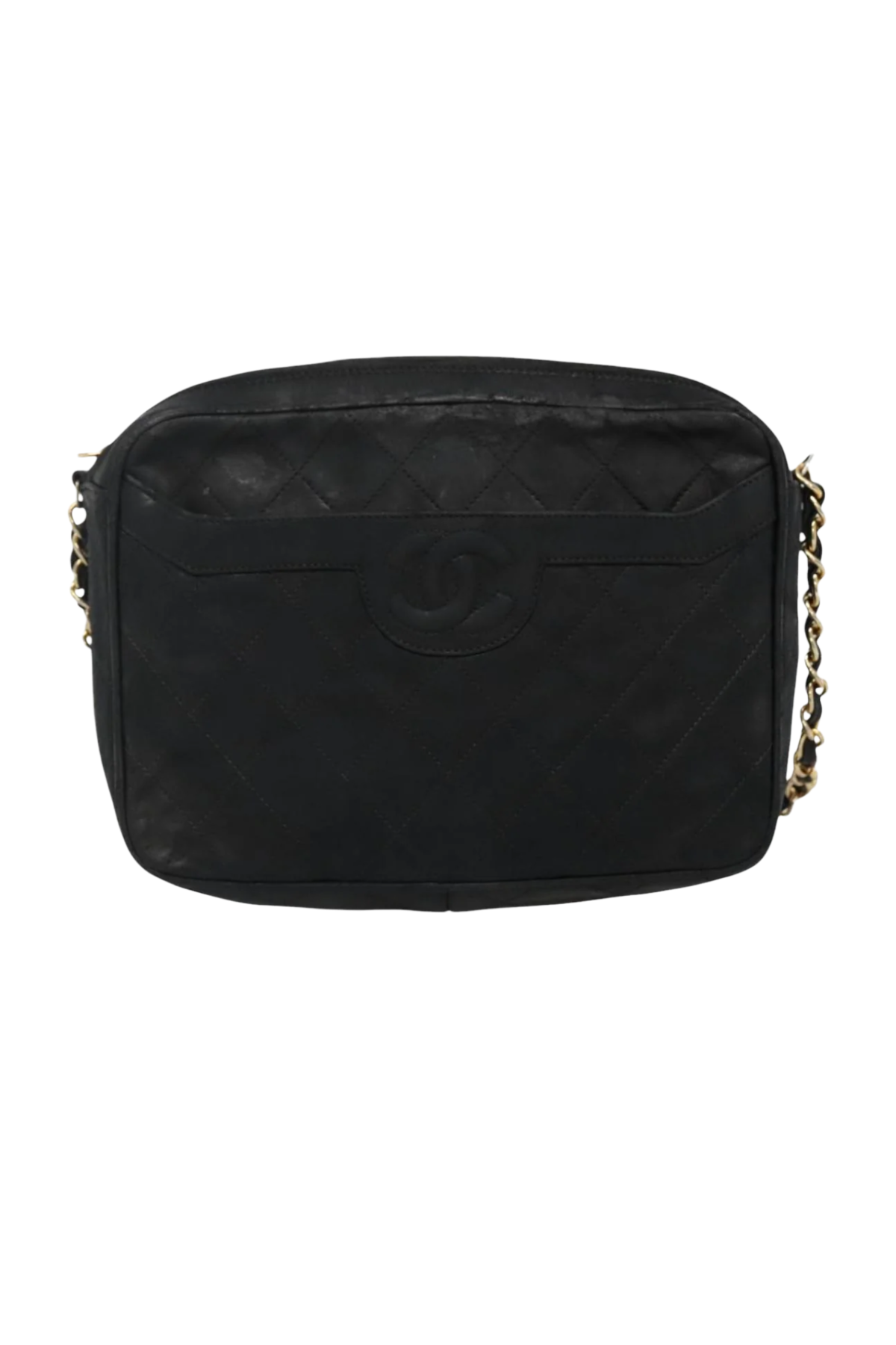 Chanel Black Leather Quilted Crossbody