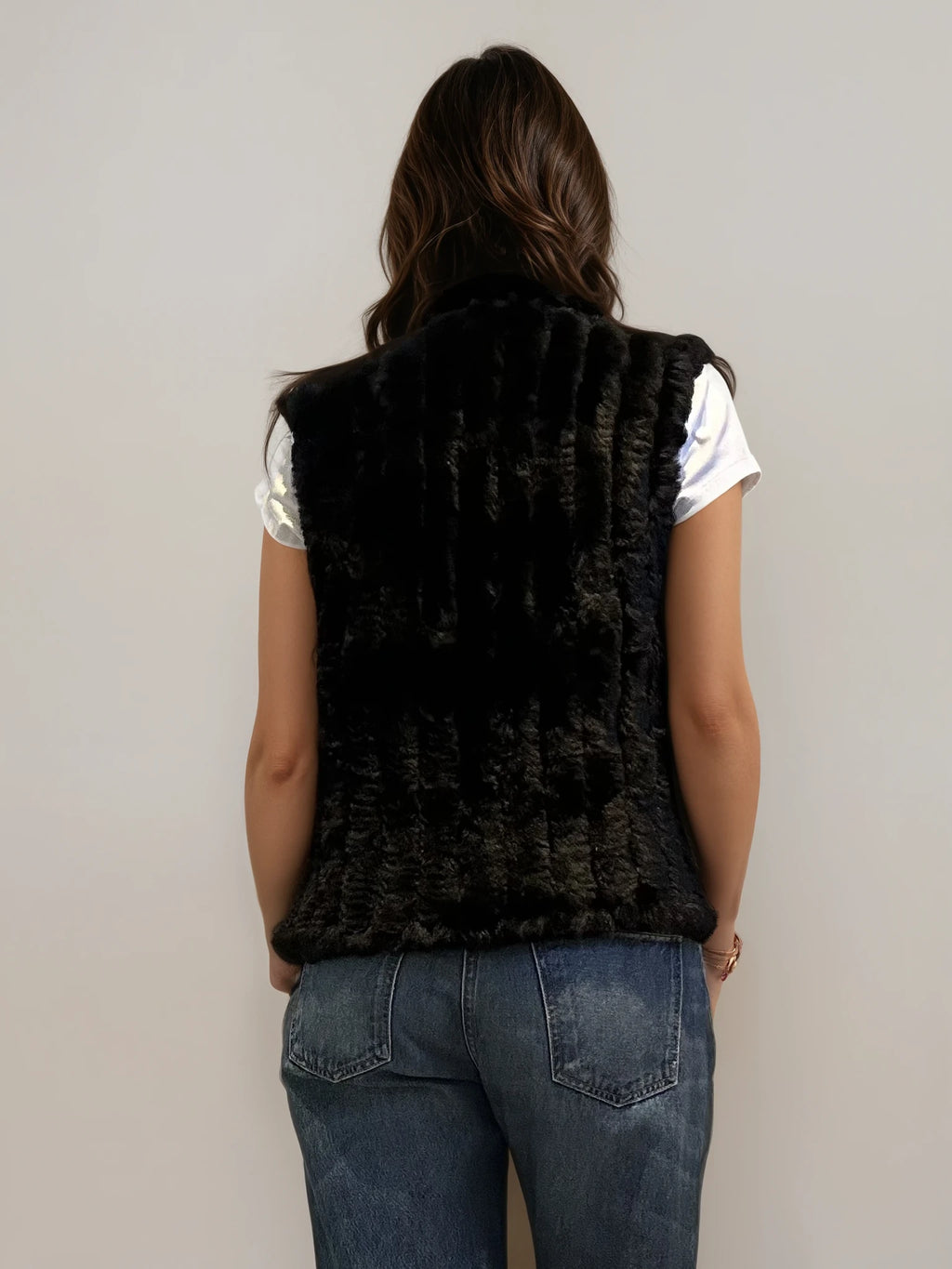 Black Fur Vest