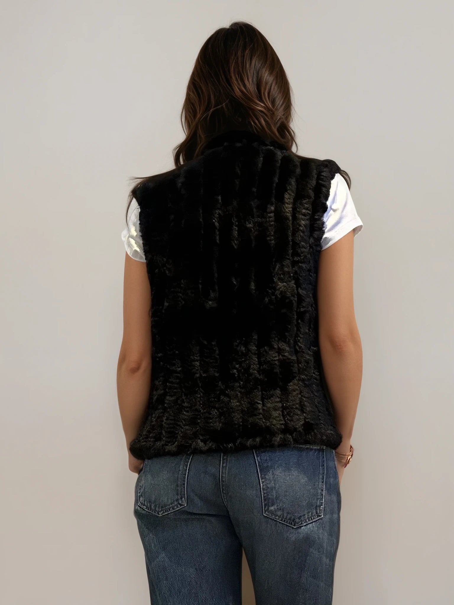 Black Fur Vest