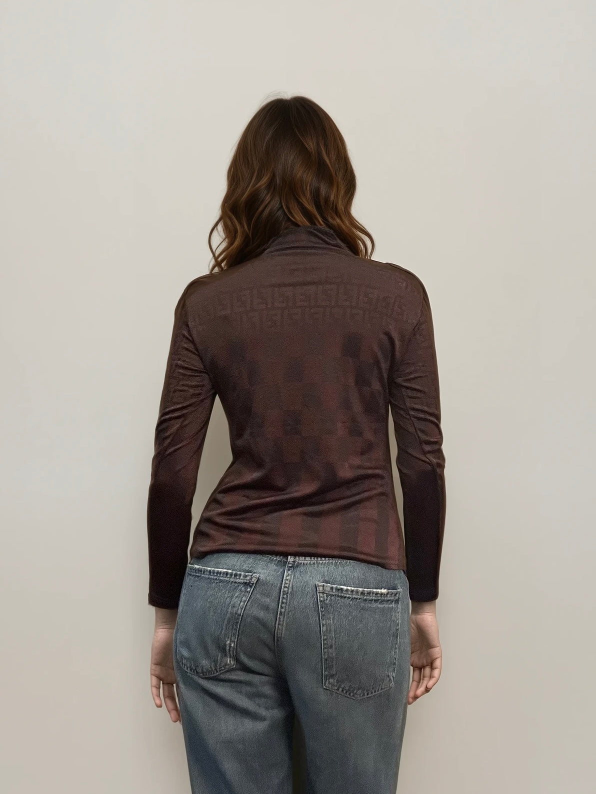 Fendi Brown Monogram Button Down