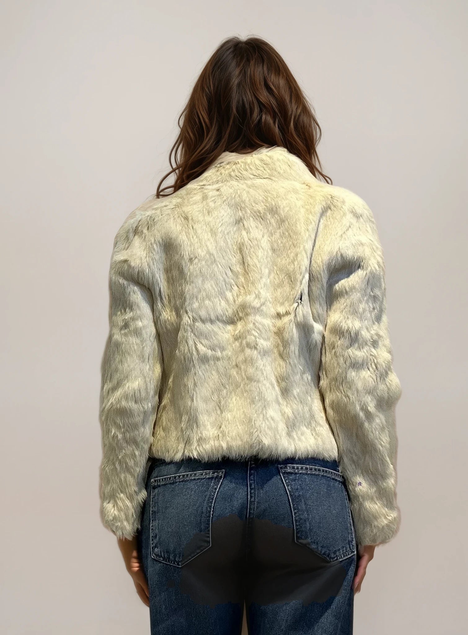 White Fur Collared Coat