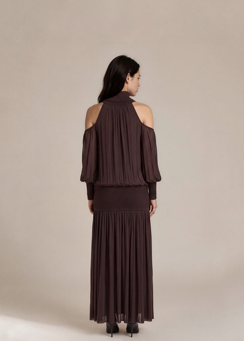 Michael Kors Collection Brown High Neck Gown