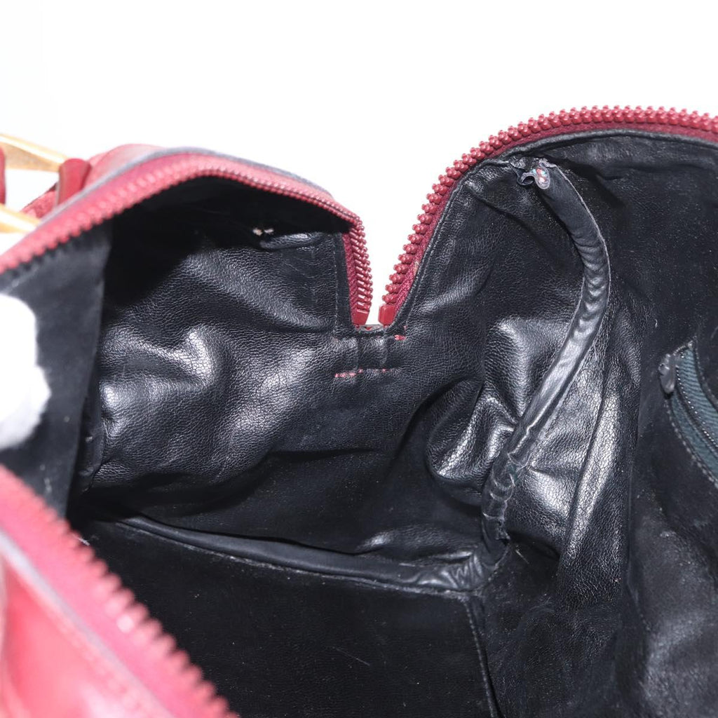 Celine Burgundy Macadam Boston Bag