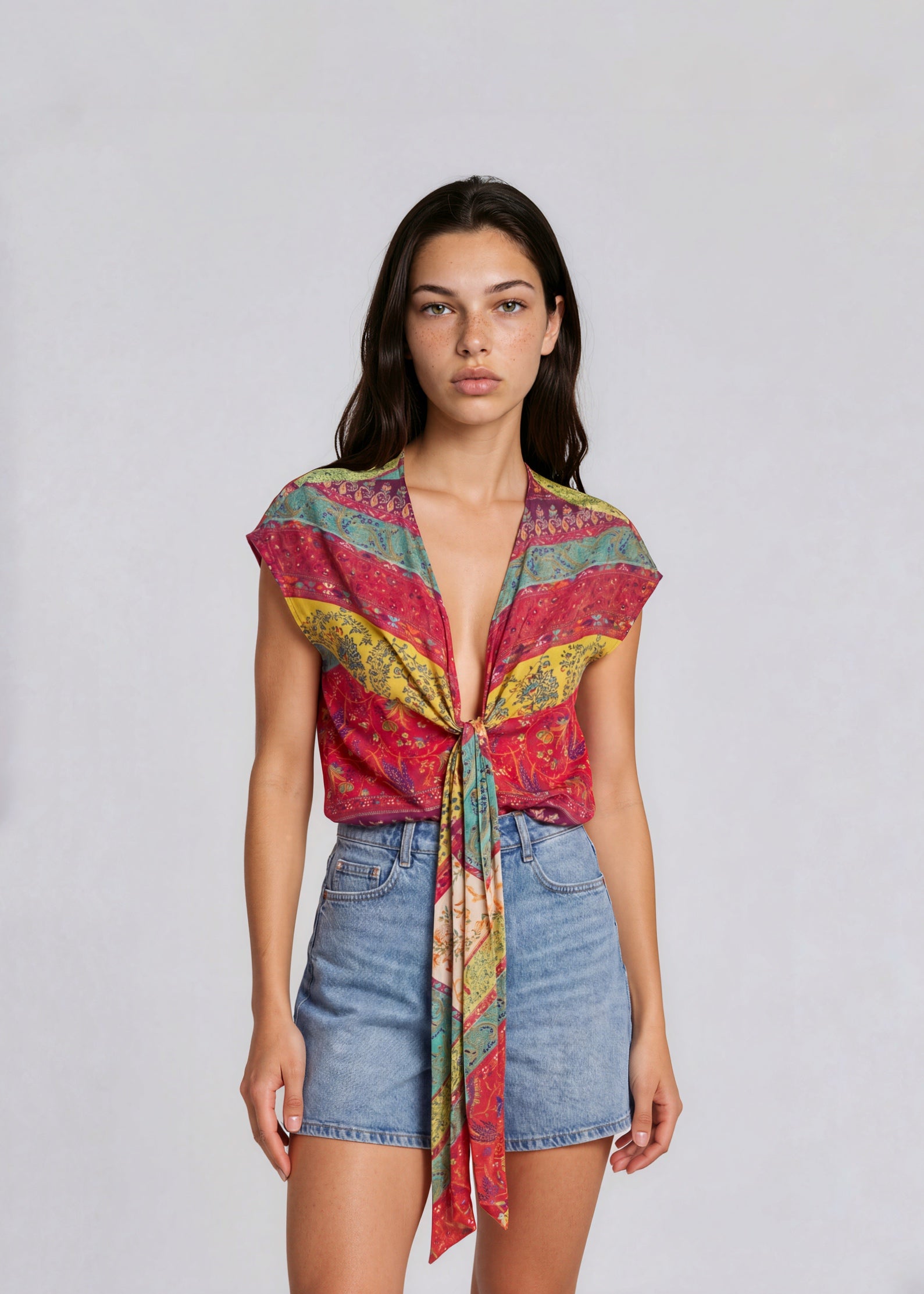Etro Floral Printed Tie Blouse