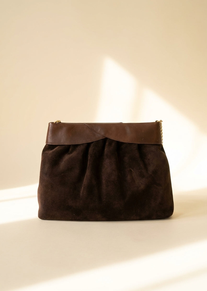 Ferragamo Brown Suede Shoulder Bag cover