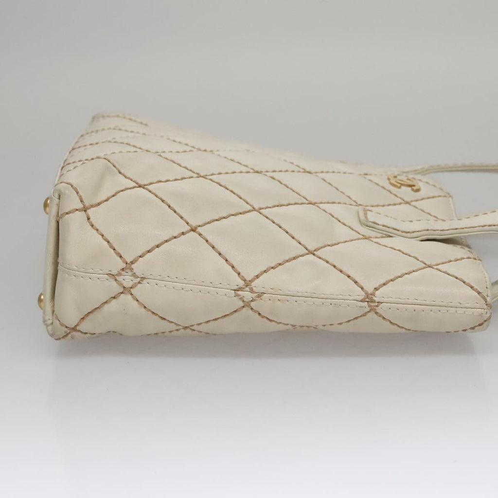 Chanel White Quilted Tote