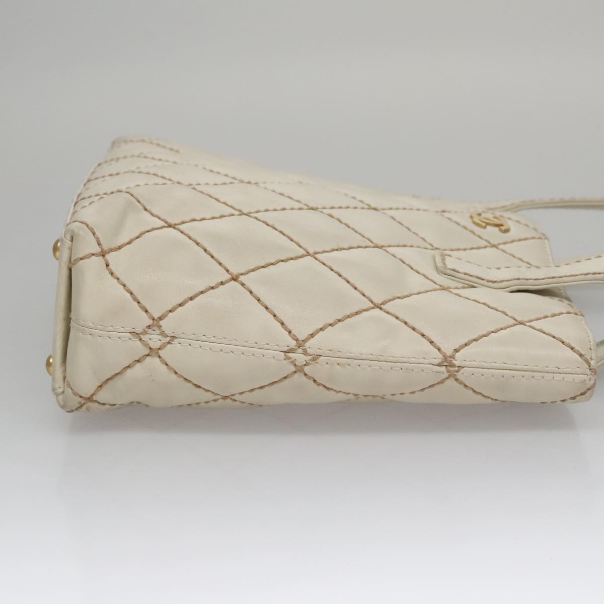 Chanel White Quilted Tote