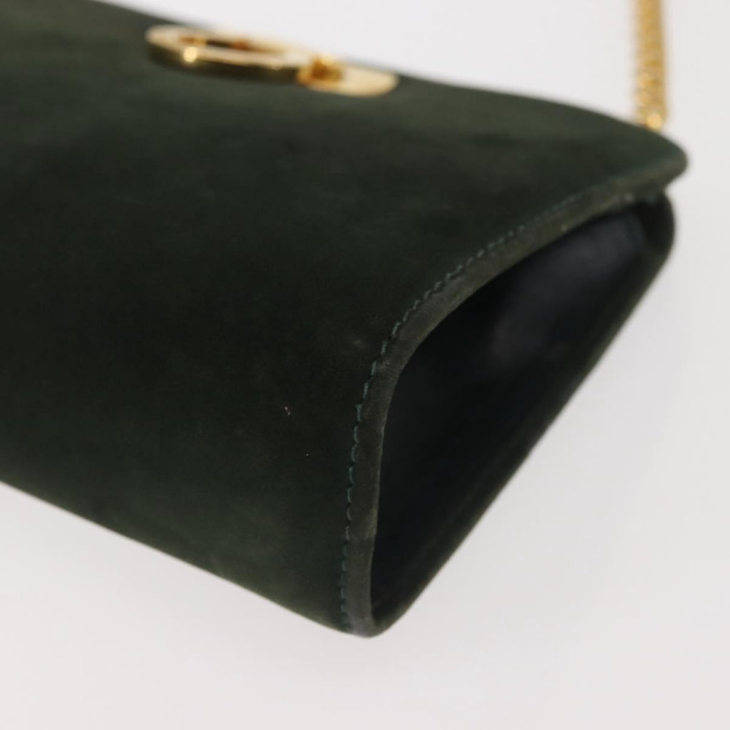 Ferragamo Green Suede Shoulder Bag