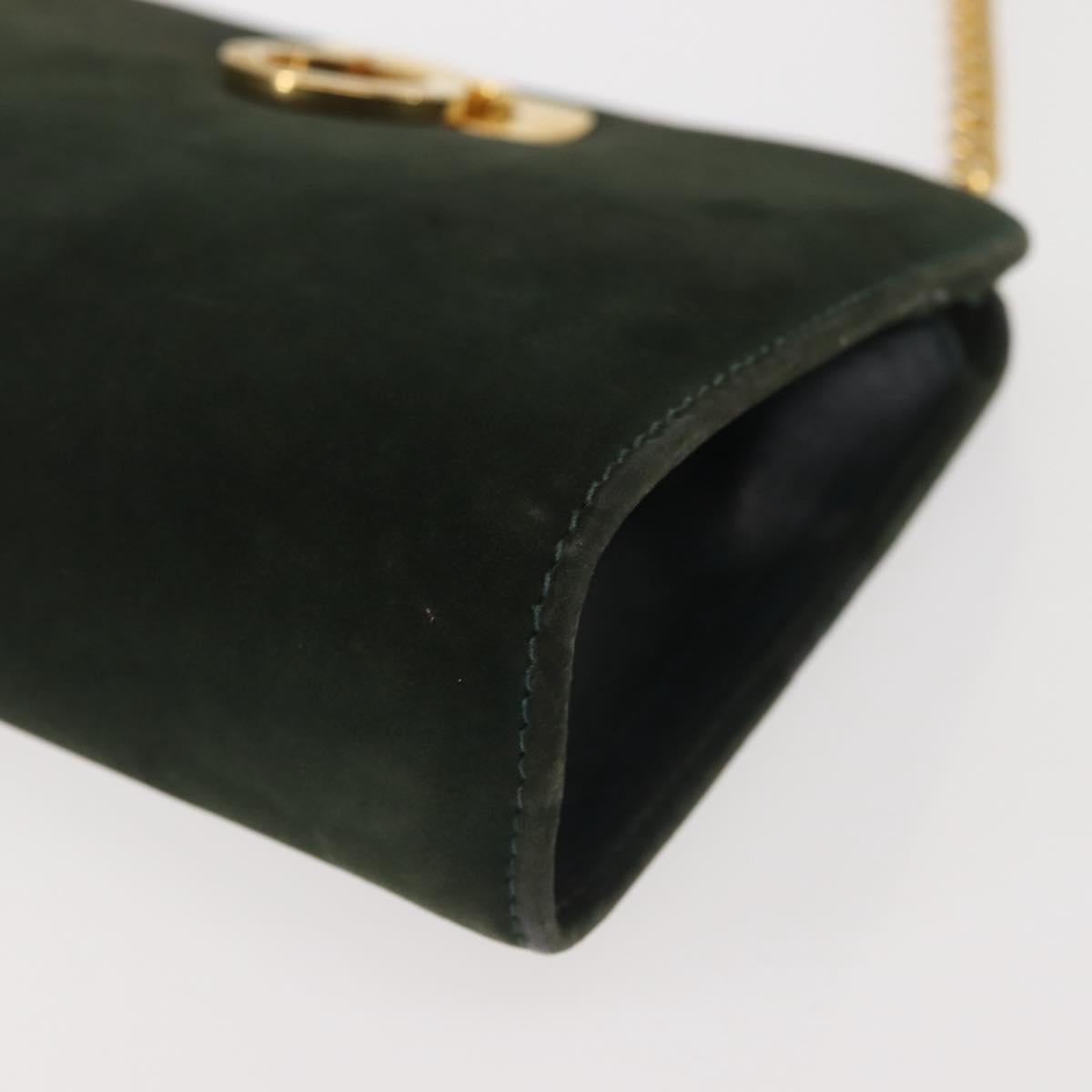 Ferragamo Green Suede Shoulder Bag
