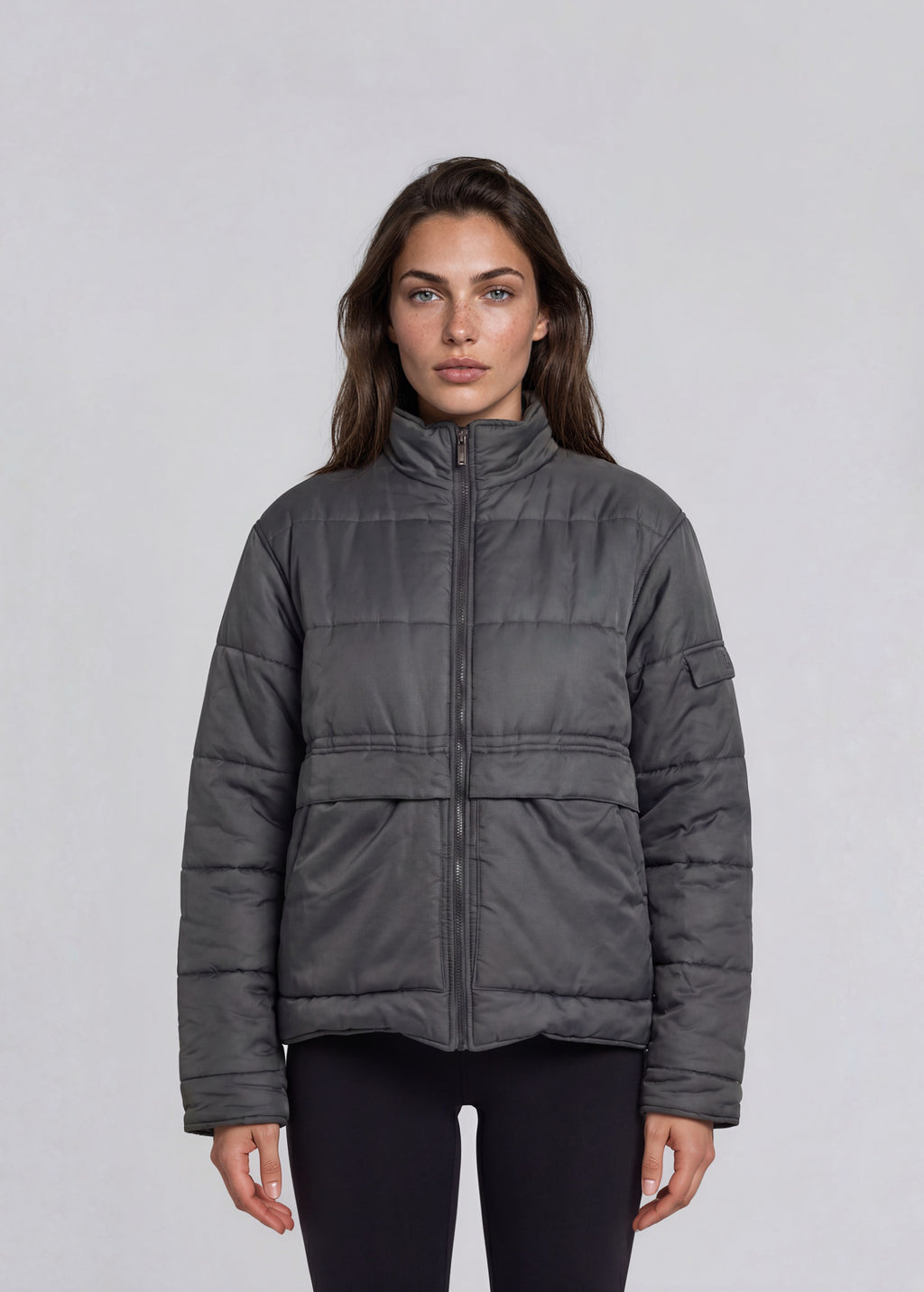 YSL Grey Puffer Bomber
