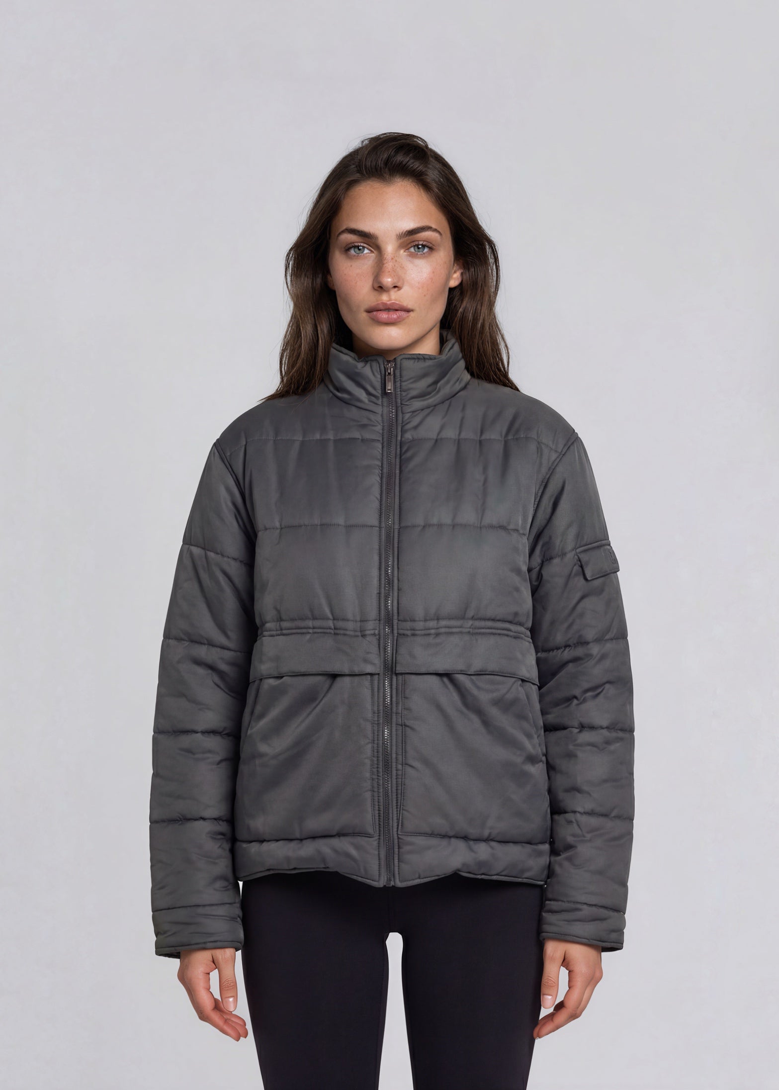 YSL Grey Puffer Bomber