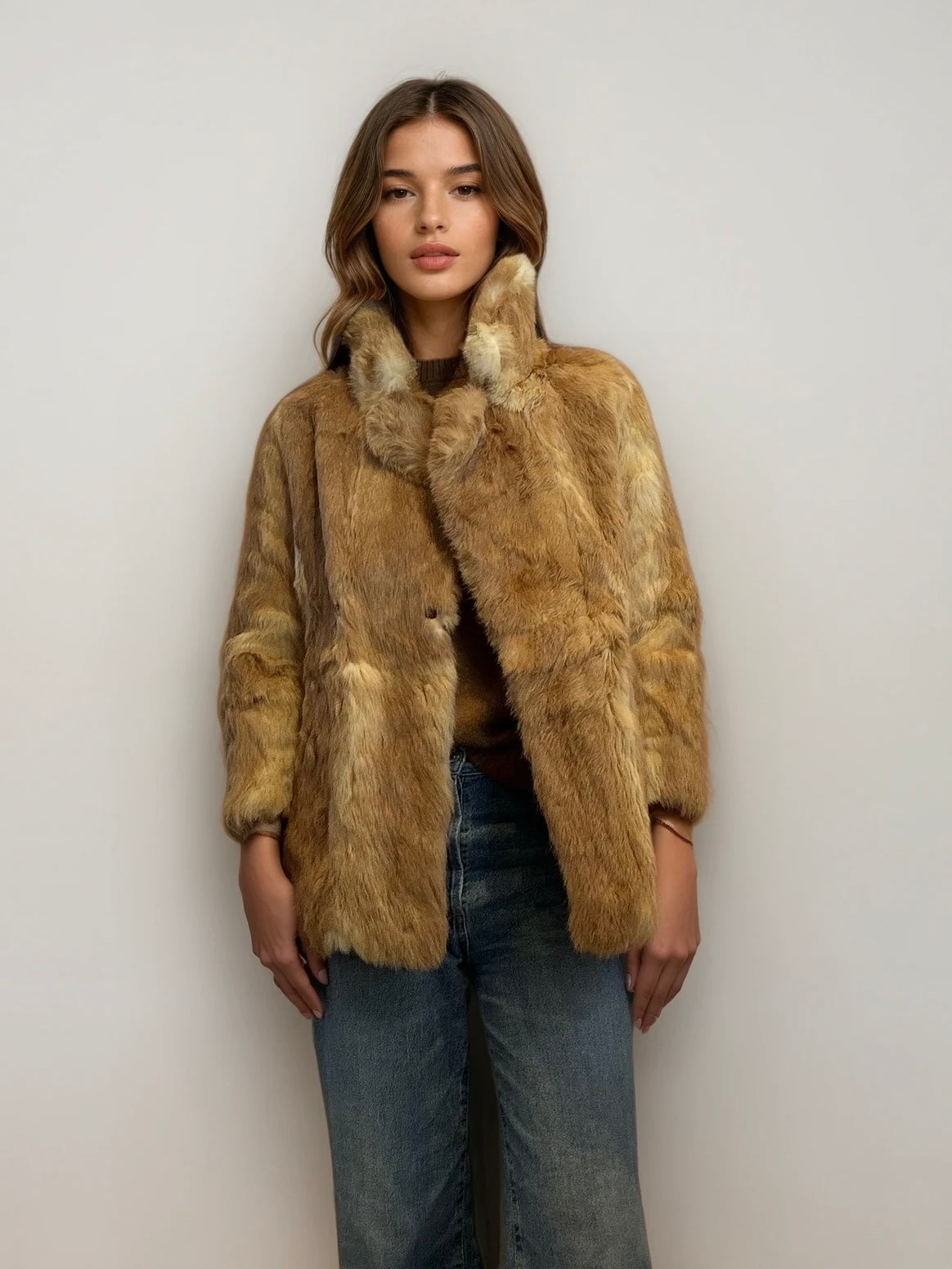 Caramel Short Fur Coat