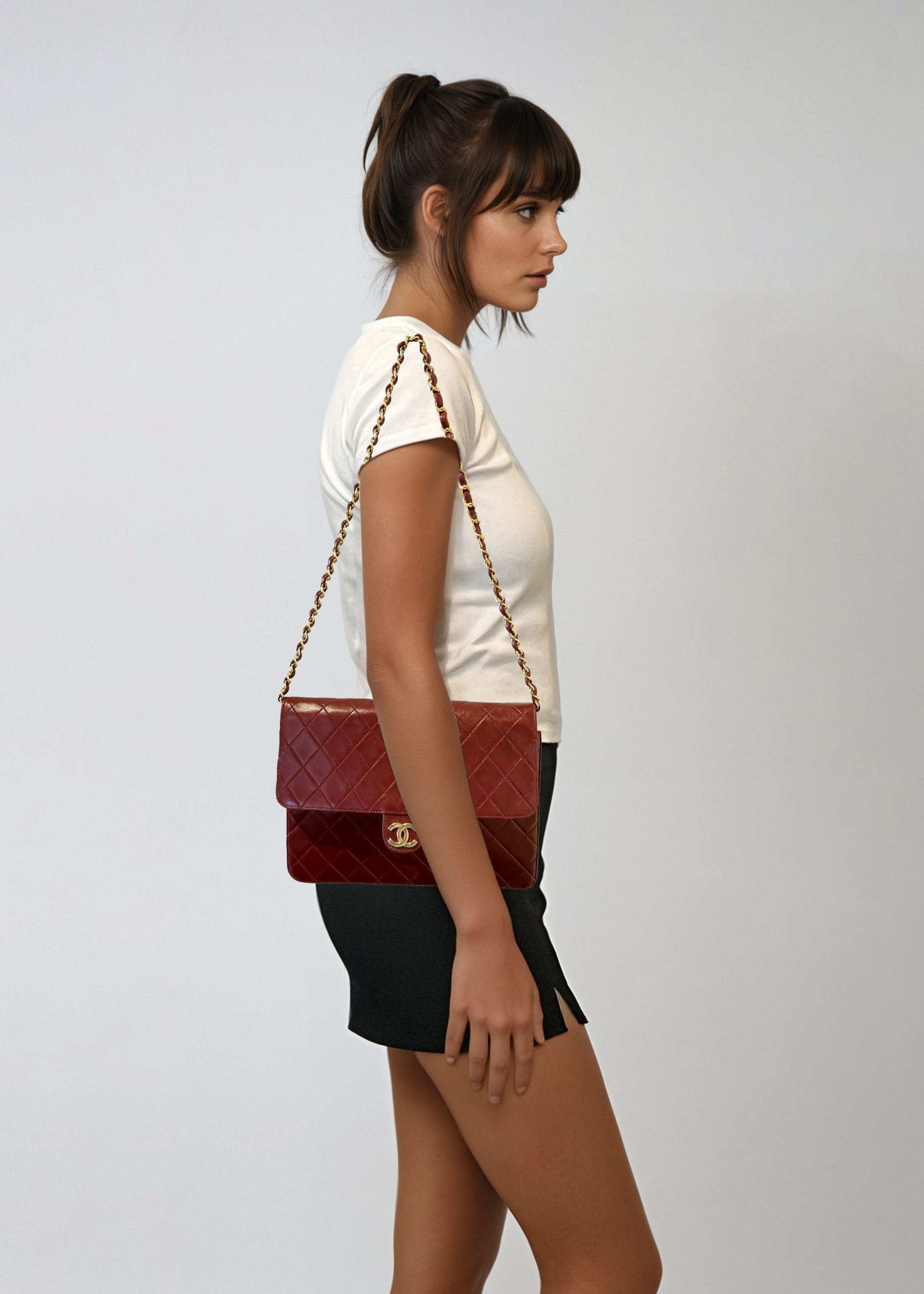 Chanel Burgundy Quilted Leather Flap Bag