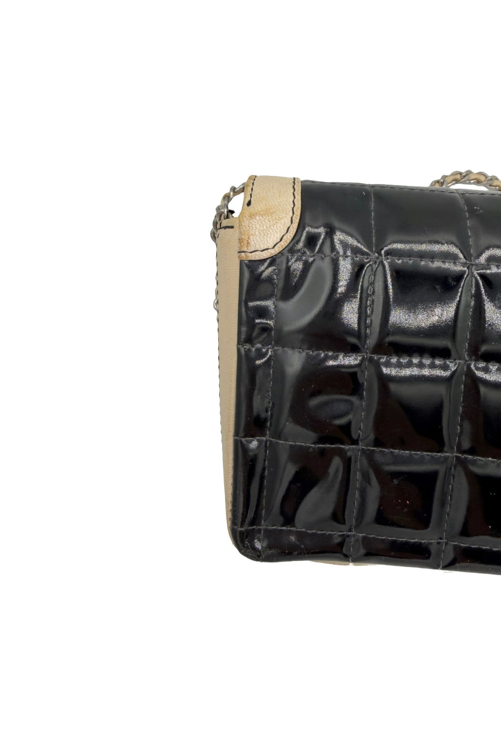 Chanel Black and White Patent Flap Bag