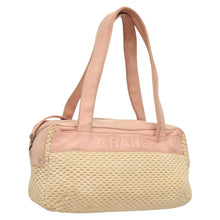 Load image into Gallery viewer, Chanel Pink and Raffia Shoulder Bag
