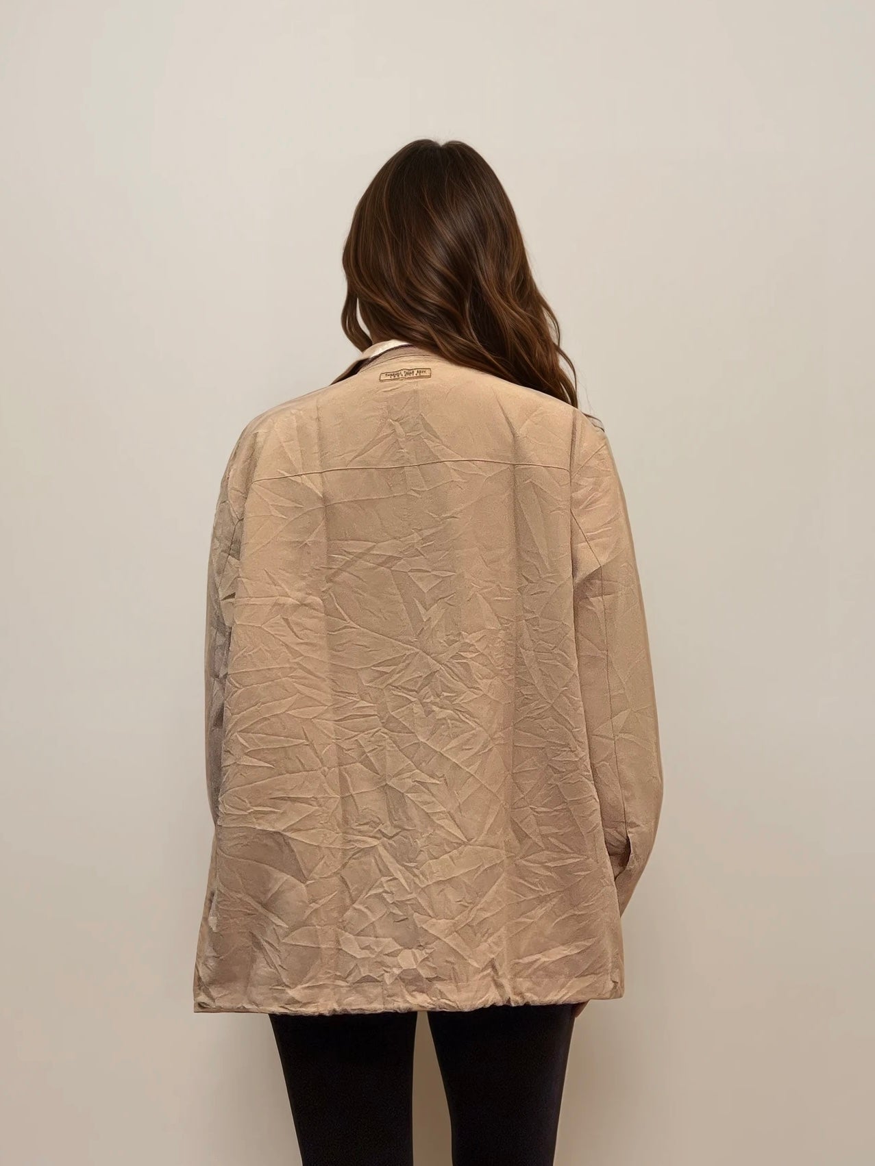 Ysl Tan Bomber with White Collar