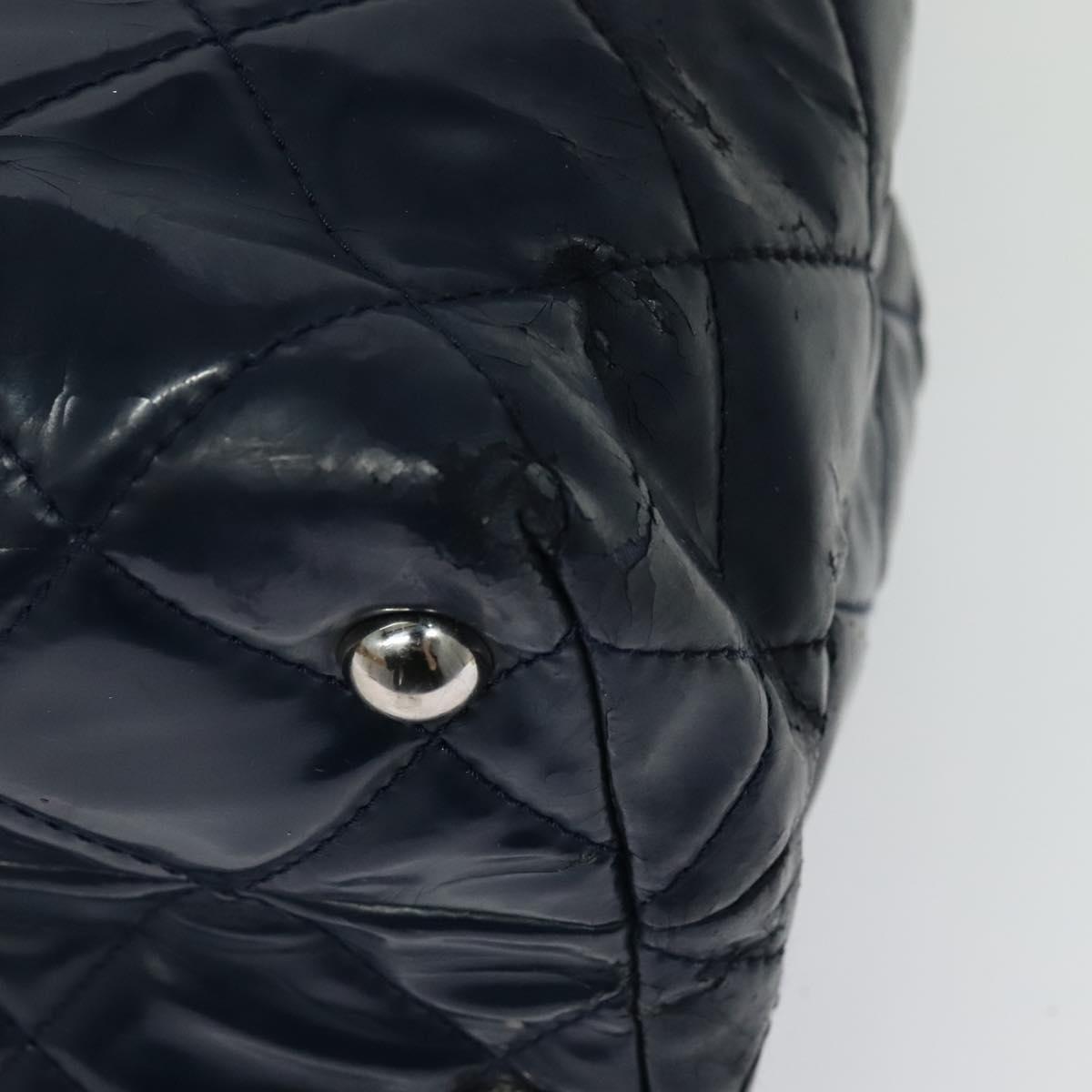 Chanel Navy Patent Leather Tote